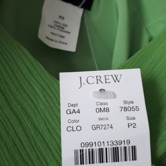 NWT J Crew Sophia Silk Dress Green - Picture 4 of 6